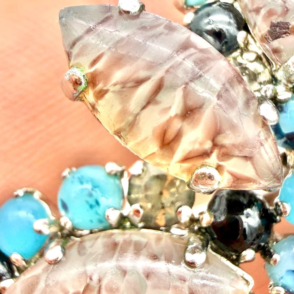 Vtg 1965 Christian Dior Gropoix Glass Brooch Pendant  Grosse Germany - Picture 12 of 16